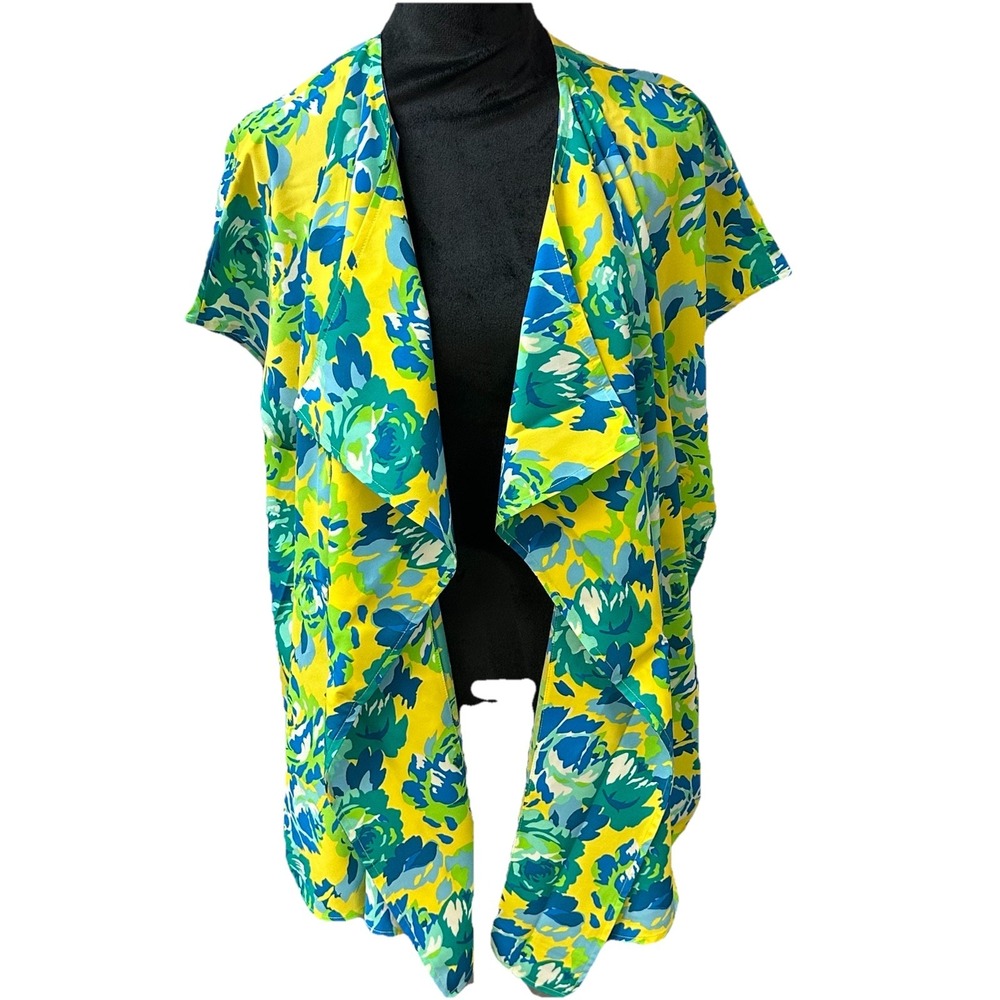 C. Wonder by Christian Siriano Women's L Chiffon Drape Open Front Top‎ Kimono